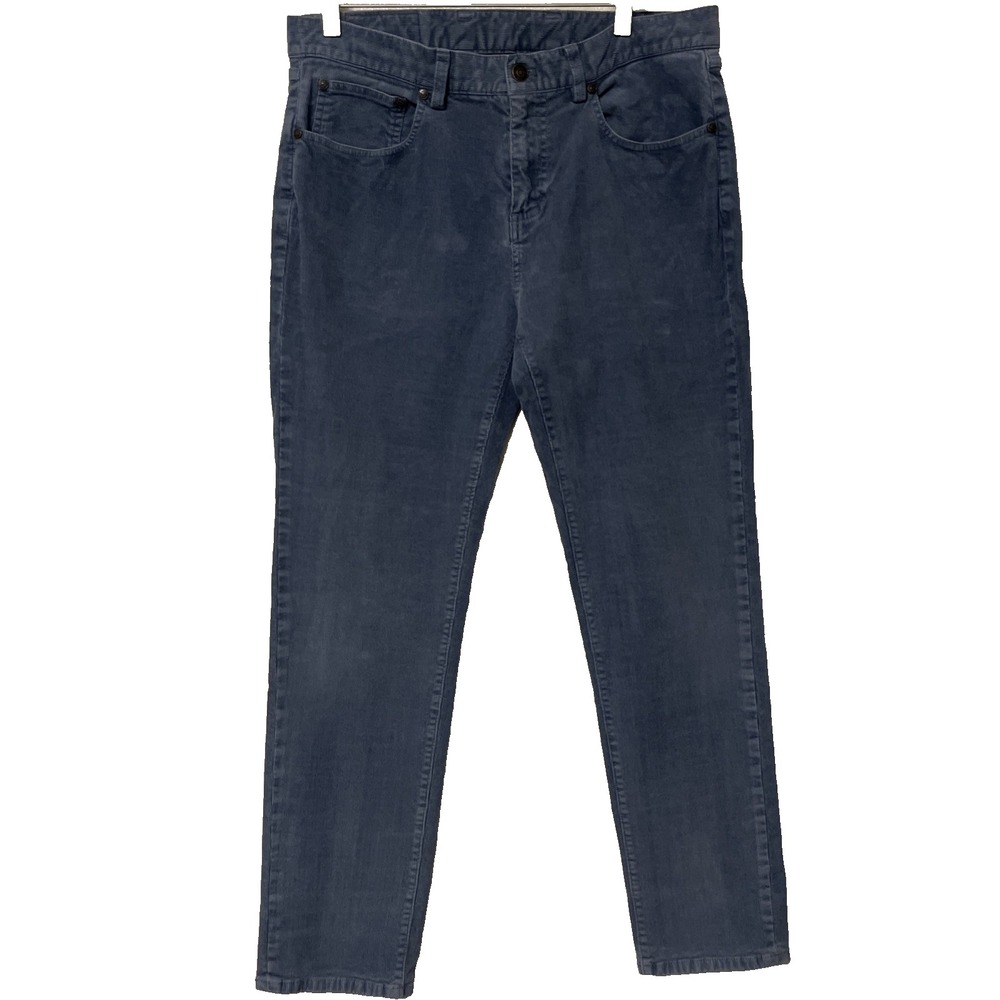 Brooks Brothers Mens 34X30 (fits 32x29) Blue Corduroy 5-Pocket Stretch Casual